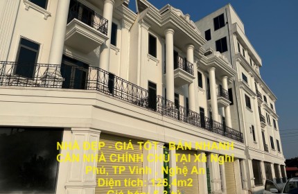 NHÀ ĐẸP - GIÁ TỐT - BÁN NHANH CĂN NHÀ CHÍNH CHỦ TẠI Xã Nghi Phú, TP Vinh , Nghệ An